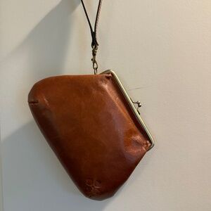 Patricia Nash Cognac Kiss Lock Framed  wristlet